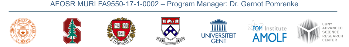 AFOSR MURI FA9550-17-1-0002 – Program Manager: Dr. Gernot Pomrenke